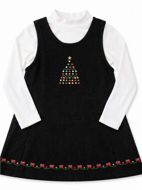 Sophie Rose • Black Velvet • Christmas Tree Dress • 2 Piece Set • Size 5